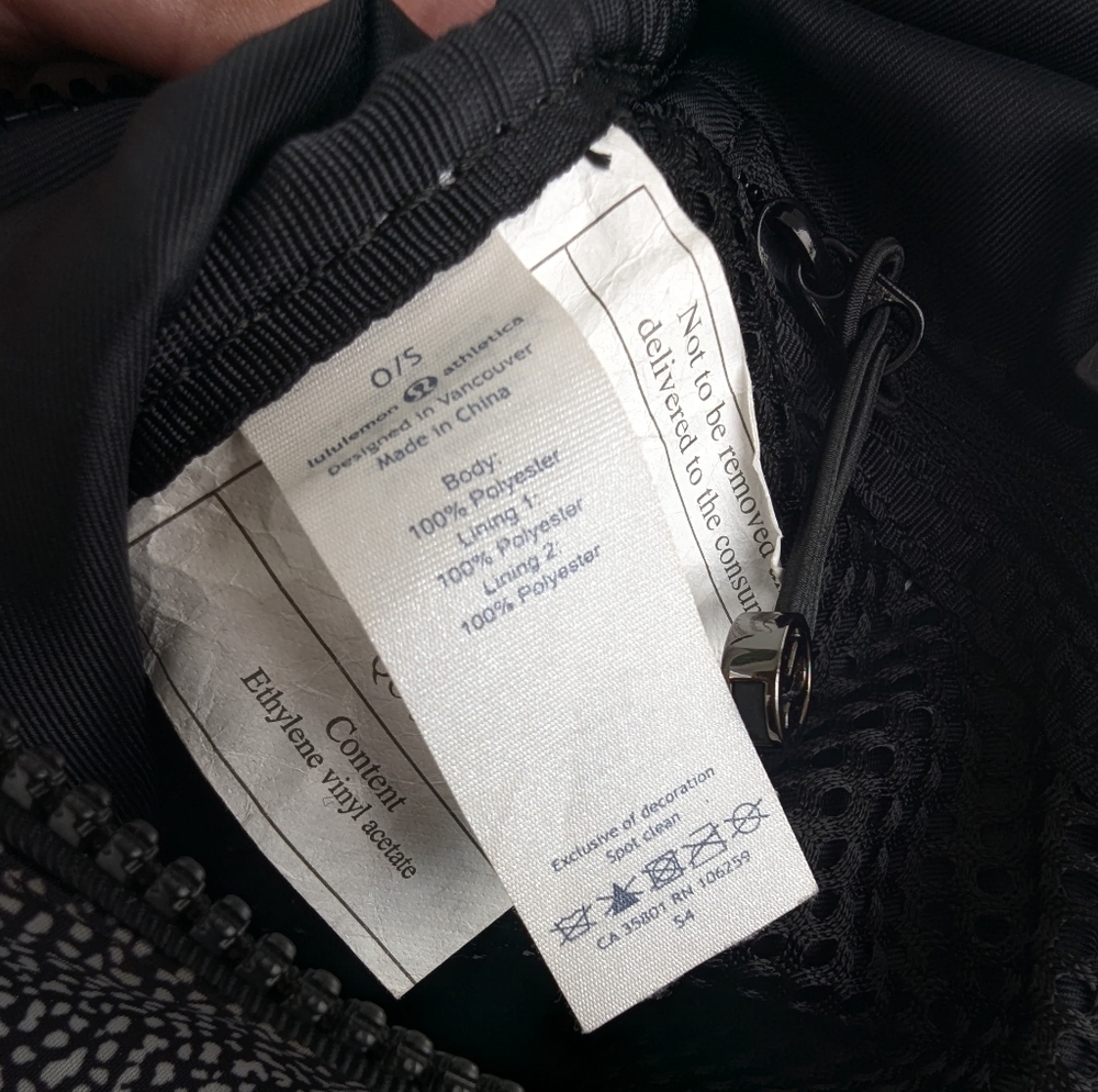 🌹 Lululemon Black & White Mini Waist Bag with Speckled Design Fanny Pack, - Picture 7 of 11